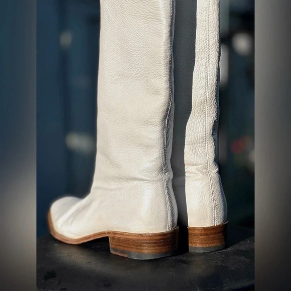 Paul Andrew — White Pebbled Leather Calf Boots (Rare) - Picture 3 of 5